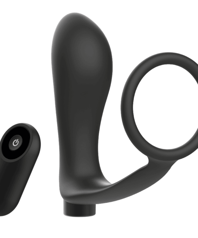 addicted toys anello per pene con telecomando plug anale nero ricaricabile